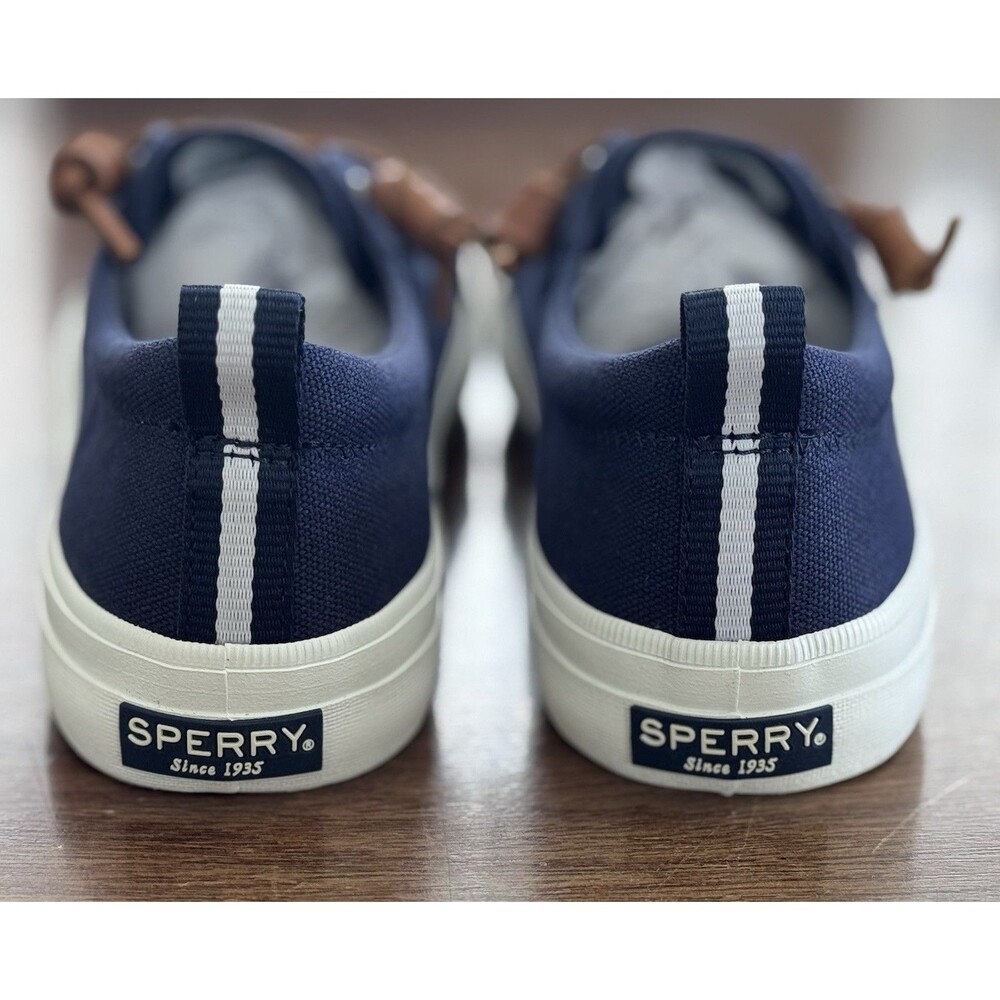 Women’s Size 8 Sperry Crest V Linen Navy STS98642 Boat Shoes NIB - Picture 7 of 8